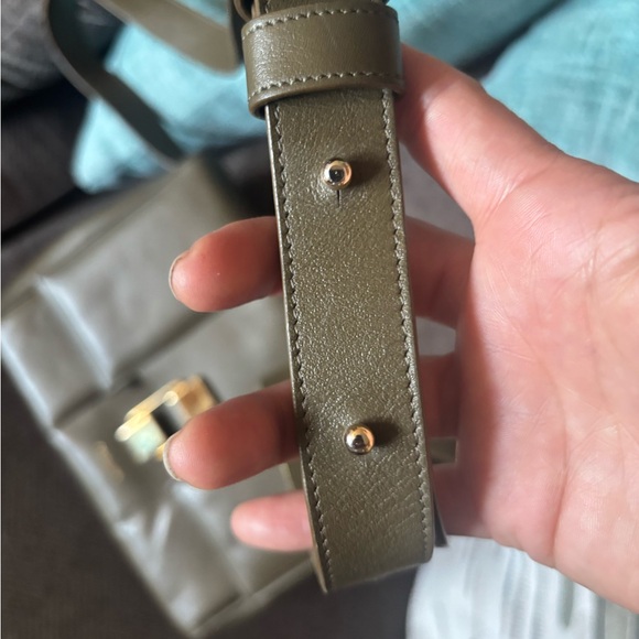 DeMellier Olive Green Leather Crossbody with Gold Hardware - Picture 3 of 8